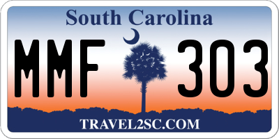 SC license plate MMF303