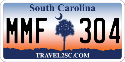 SC license plate MMF304