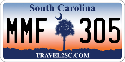 SC license plate MMF305