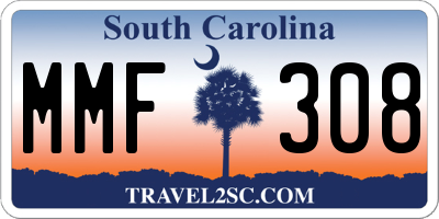 SC license plate MMF308