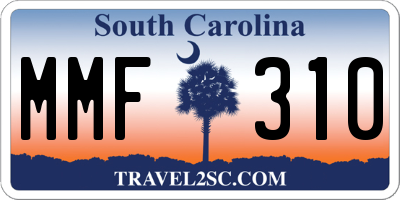 SC license plate MMF310