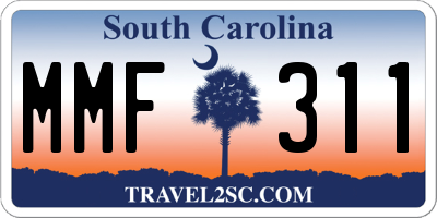 SC license plate MMF311