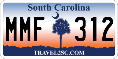 SC license plate MMF312