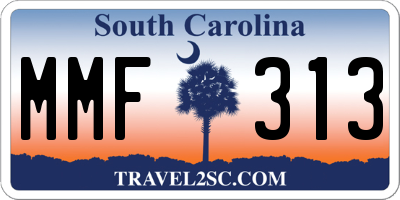 SC license plate MMF313