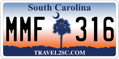 SC license plate MMF316