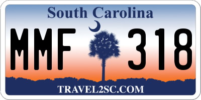 SC license plate MMF318