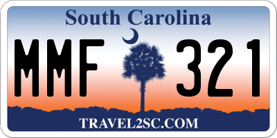 SC license plate MMF321