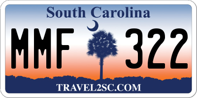 SC license plate MMF322