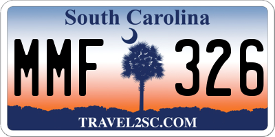 SC license plate MMF326