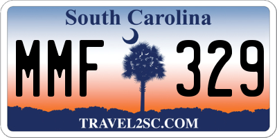 SC license plate MMF329