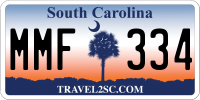 SC license plate MMF334