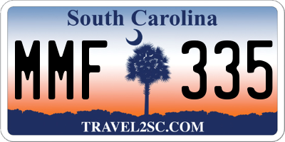 SC license plate MMF335