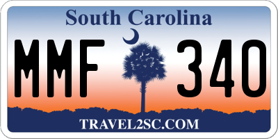 SC license plate MMF340