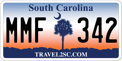 SC license plate MMF342
