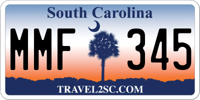 SC license plate MMF345