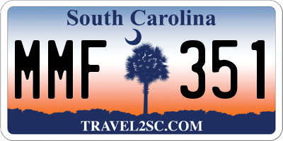 SC license plate MMF351