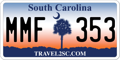 SC license plate MMF353