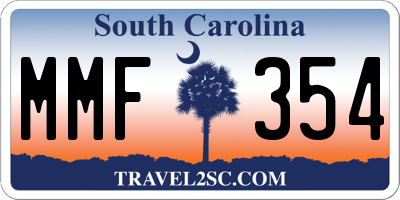 SC license plate MMF354