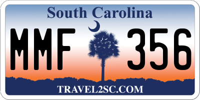 SC license plate MMF356