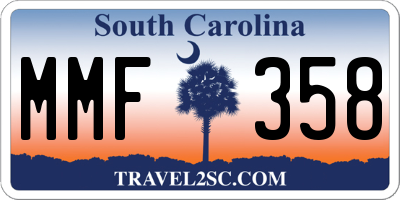SC license plate MMF358