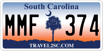 SC license plate MMF374