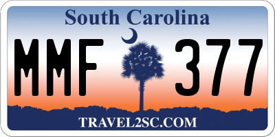 SC license plate MMF377