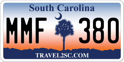 SC license plate MMF380
