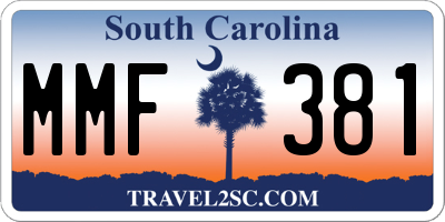 SC license plate MMF381