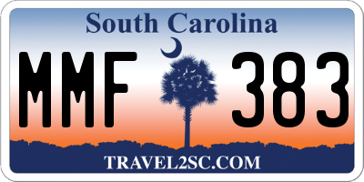 SC license plate MMF383