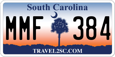 SC license plate MMF384