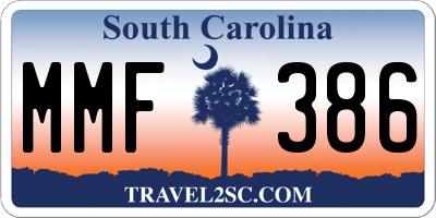 SC license plate MMF386
