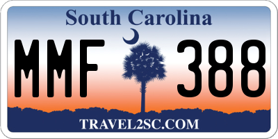 SC license plate MMF388