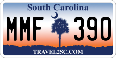 SC license plate MMF390