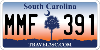 SC license plate MMF391