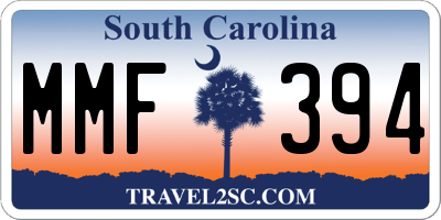SC license plate MMF394