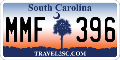 SC license plate MMF396