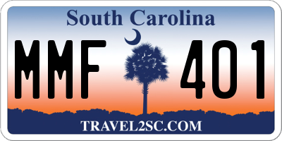 SC license plate MMF401