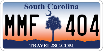 SC license plate MMF404