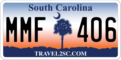 SC license plate MMF406