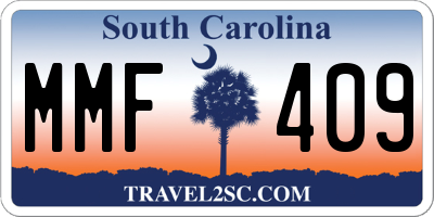 SC license plate MMF409