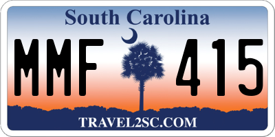 SC license plate MMF415