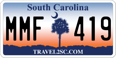 SC license plate MMF419