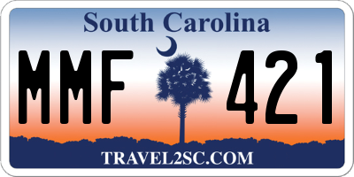 SC license plate MMF421