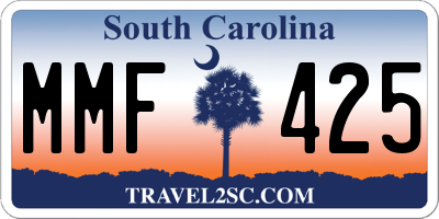 SC license plate MMF425
