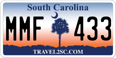 SC license plate MMF433