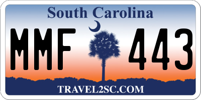 SC license plate MMF443