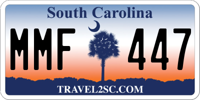 SC license plate MMF447