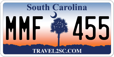 SC license plate MMF455