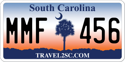 SC license plate MMF456