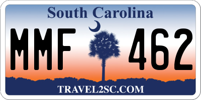 SC license plate MMF462